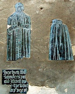 Mutliated brass of William Saunders February 2012